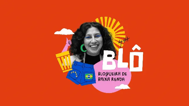 Animação em loop da identidade visual de Blô – Blogueira de Baixa Renda, desenvolvida por Manuel Silva para o evento Creadoras PY